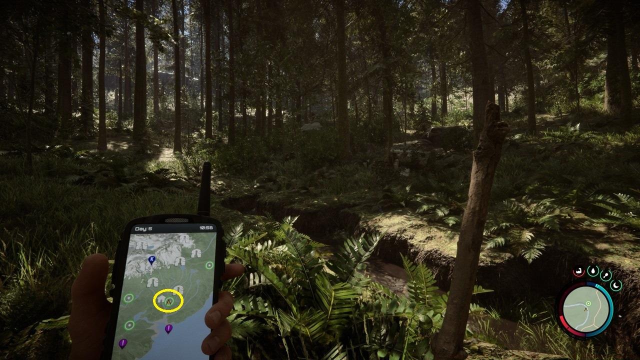 The green marker close to the southeast cave denotes the entrance to the 3D Printer room.