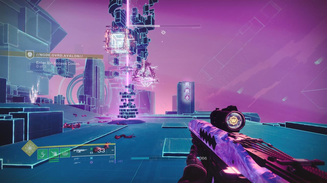 Look for holographic patterns like the one on the right to instruct you on the spire.