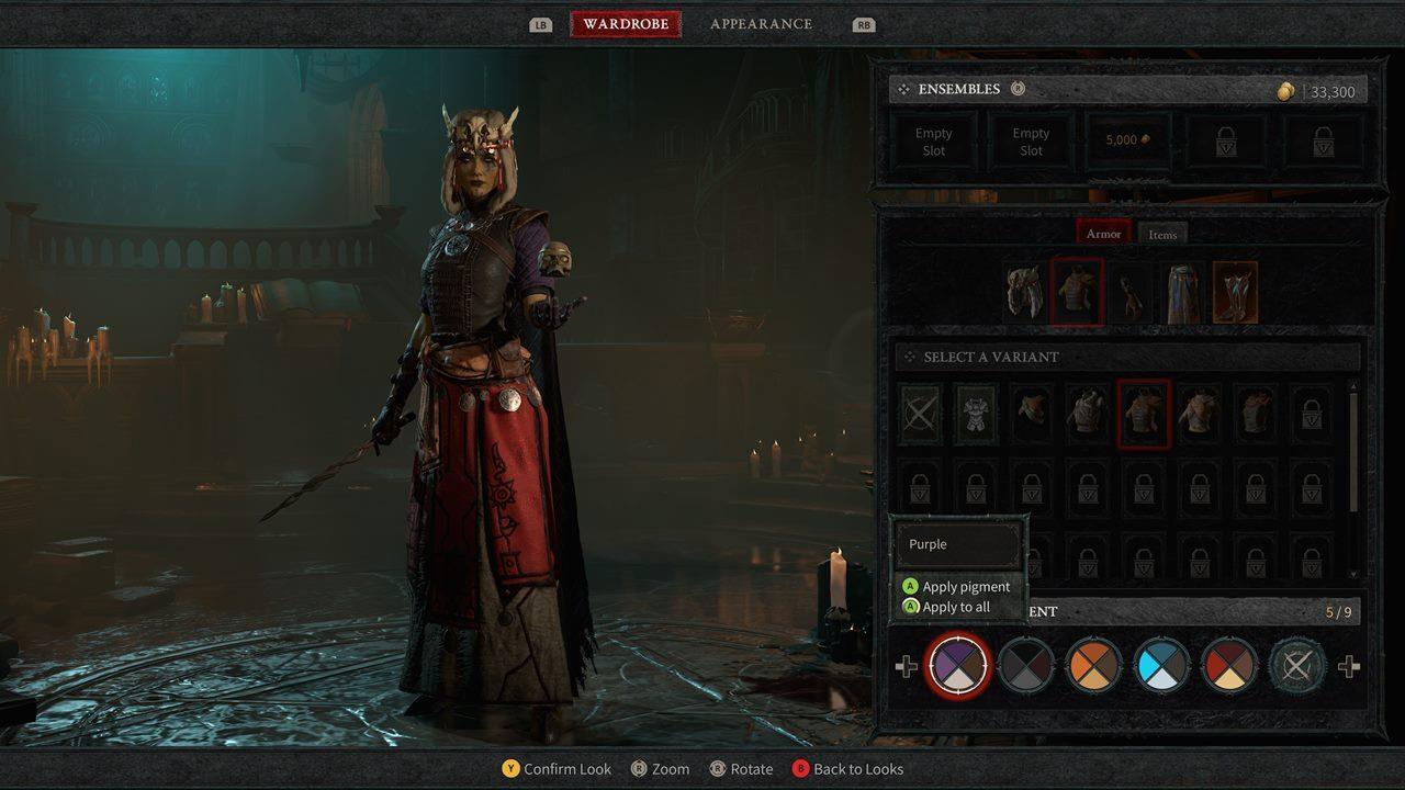 You can change pigment/dye coloring and save ensemble slots.
