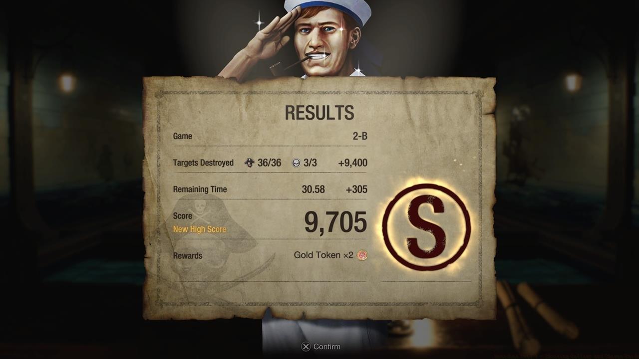 Hitting the max score with all targets and skulls destroyed, along with enough time remaining to trigger the bonus round, should reward you with additional Gold Tokens.