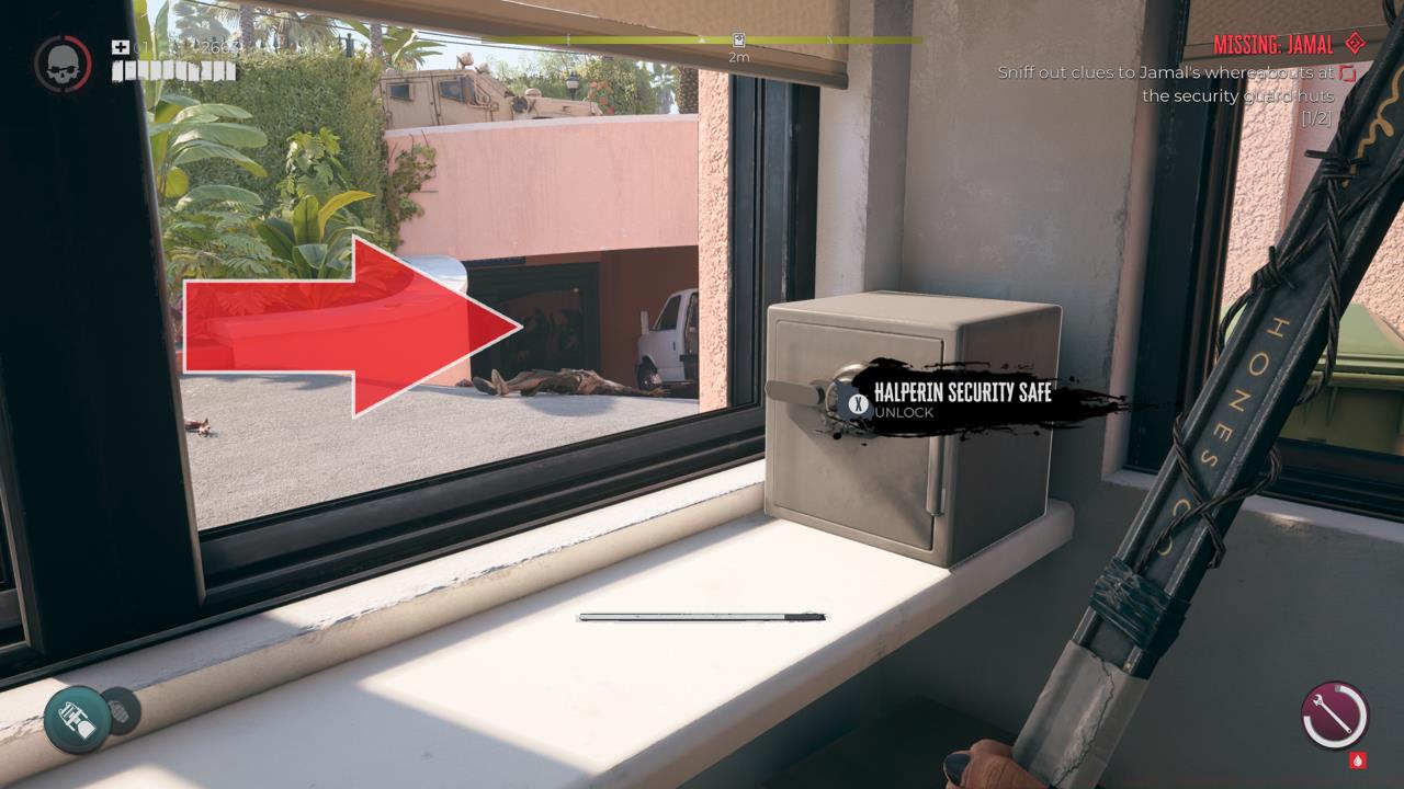 You'll find the key down this ramp, but it's guarded by some brutally tough zombies if you're visiting early on.