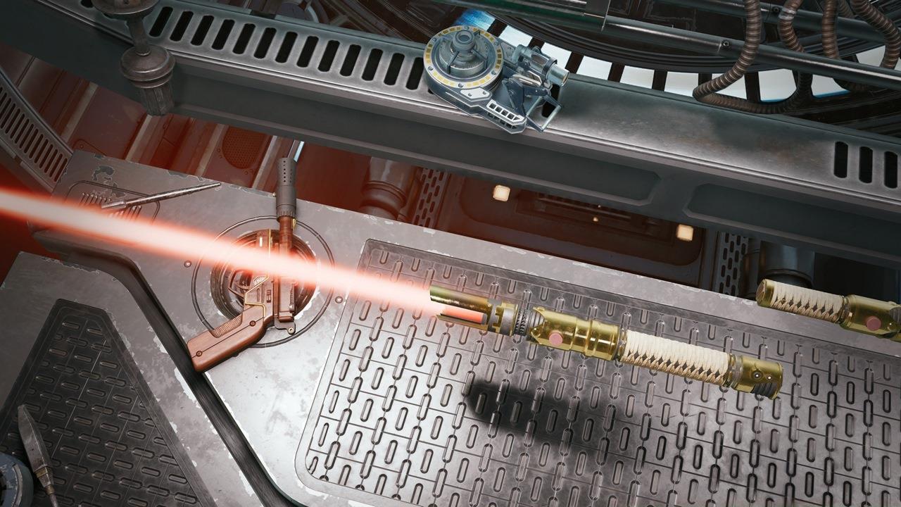 Fancy role-playing as a Sith Lord? Although it's just a cosmetic, you can have a red Lightsaber.