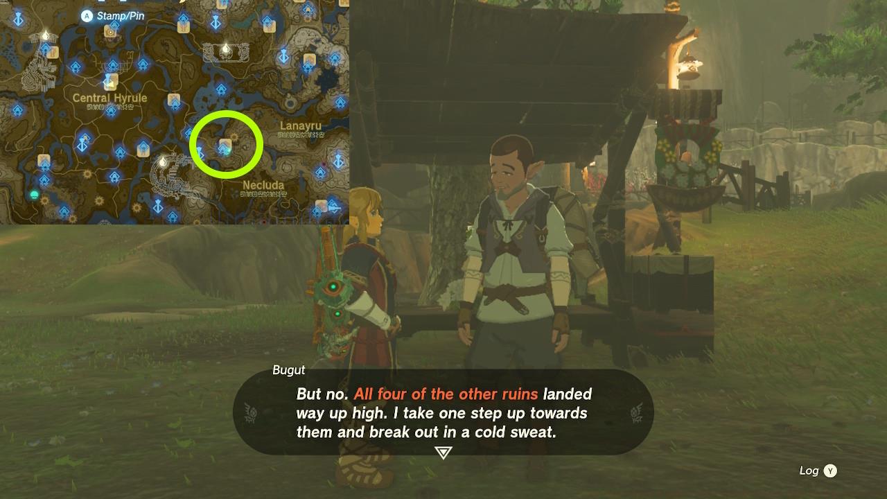 Kakariko Village is southeast of Lookout Landing.