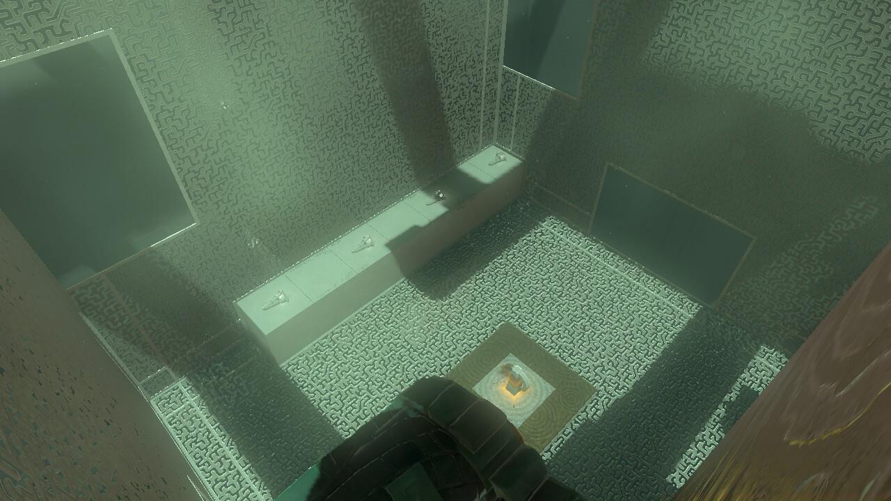 Keeping the chest between you and the wall turns it into a ledge. Simply Ascend to reach the top.