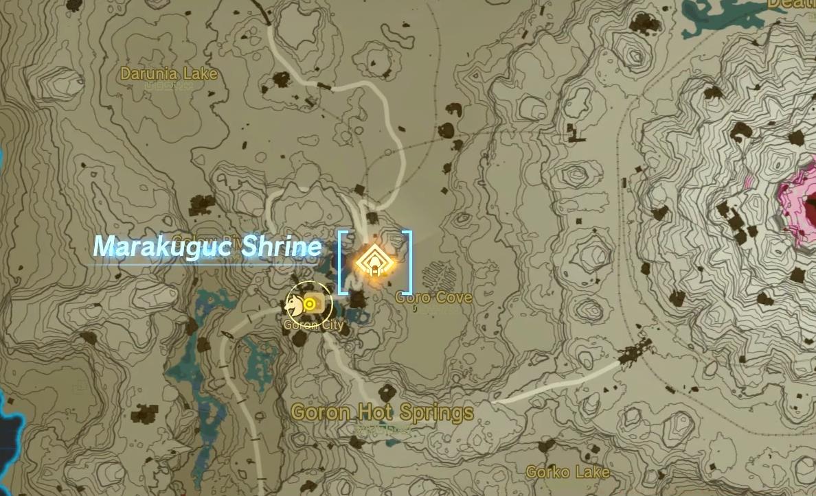 The Marakuguc Shrine is located in the Eldin Canyon region.