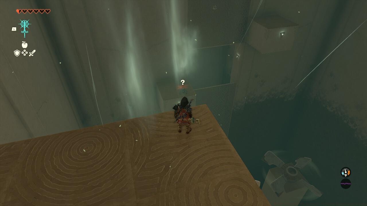 Enter this grate and glide all the way up on the other side to reach the end of the shrine.