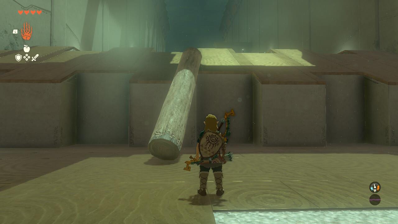 Simply prop the log on the ramp to get to the top.