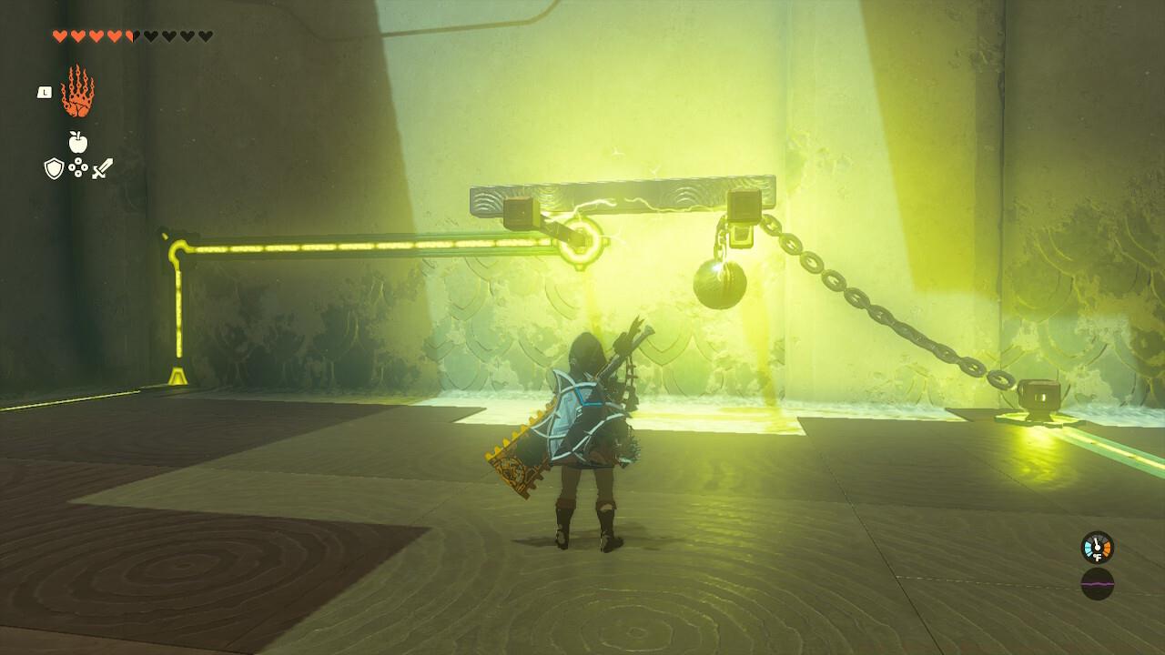 Electricity in Tears of the Kingdom will automatically charge any metal, including this metal rod. 