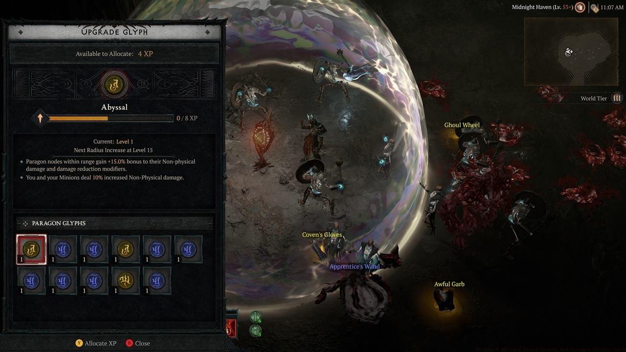 Complete Nightmare Dungeons so you can level up your Paragon Glyphs.