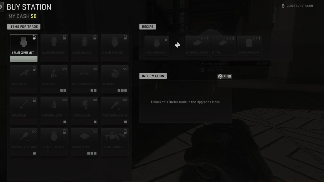 Season 4's Buy Station barter menu