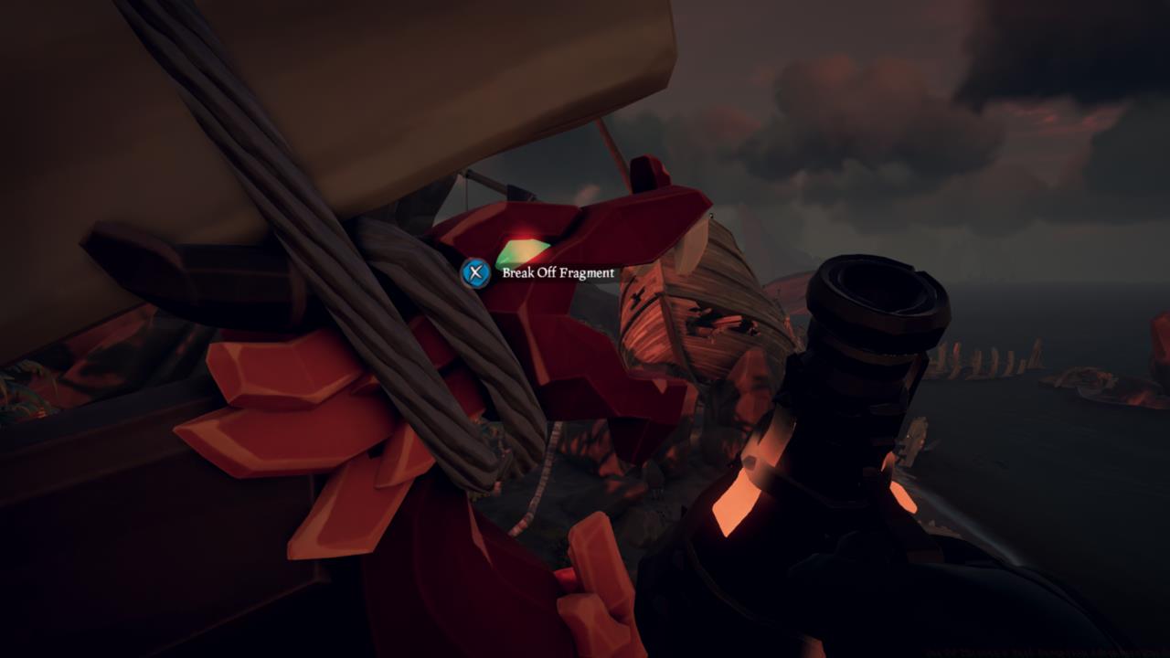 Take the gem fragment from the ship's figurehead