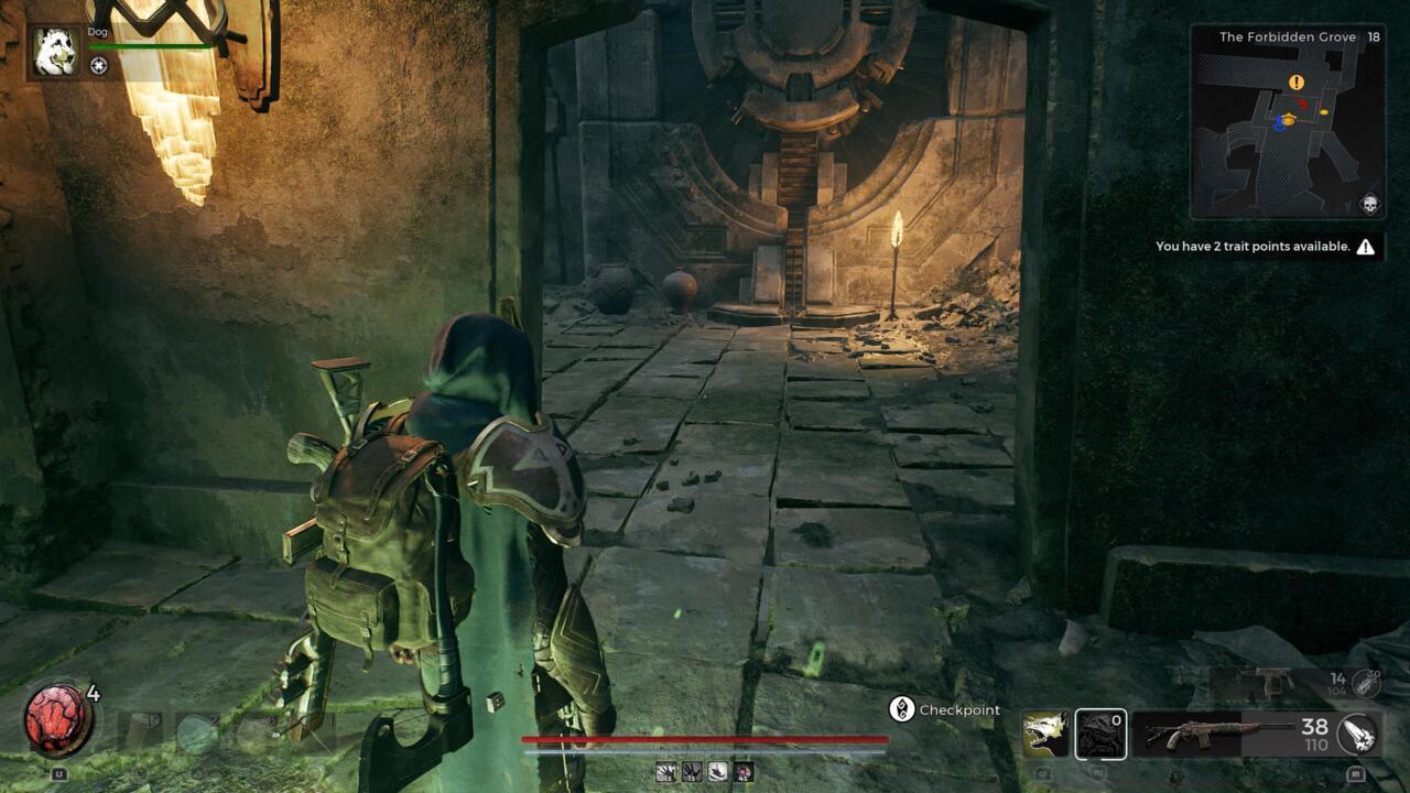 Pull this lever to power the harp.