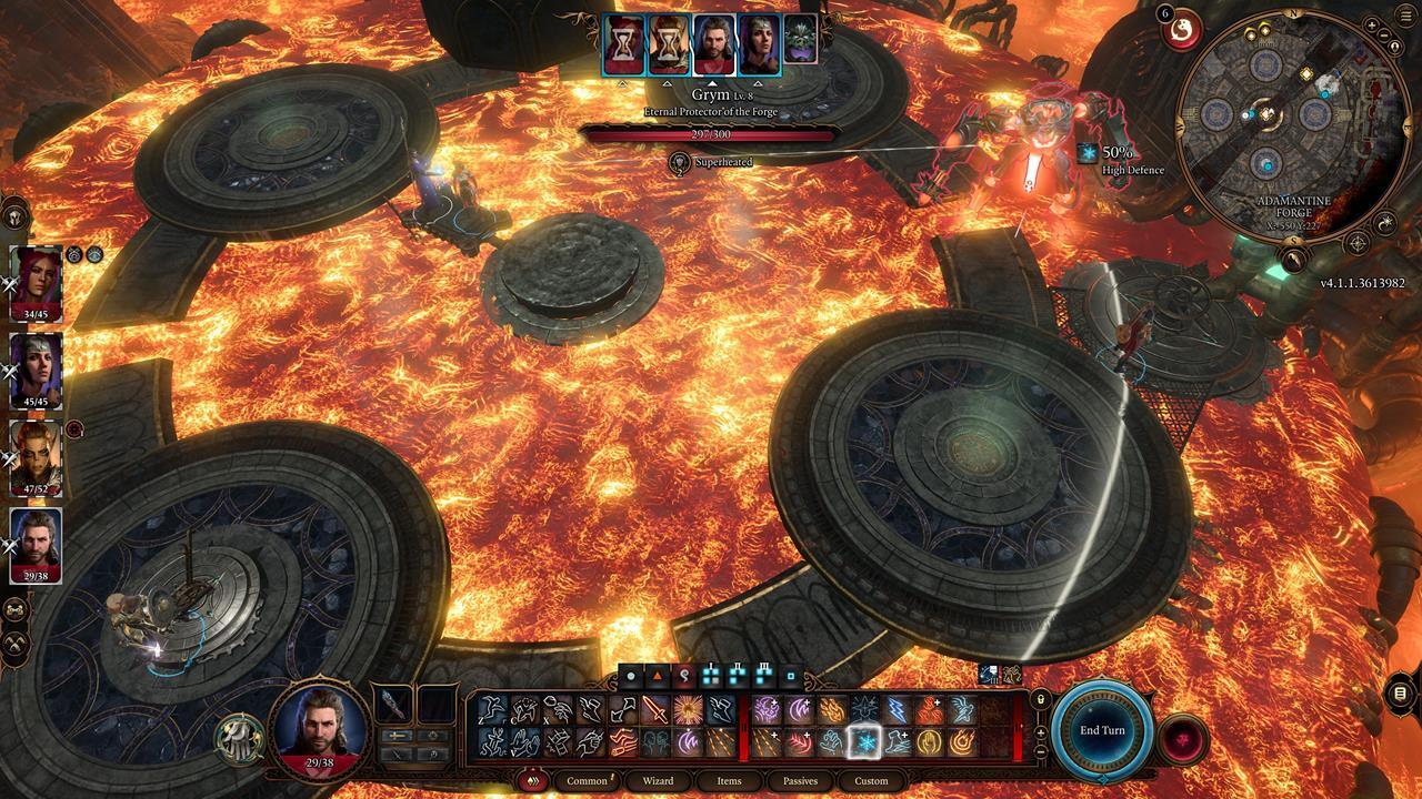 Lure Grym to the central anvil area to activate the devastating piston mechanism.