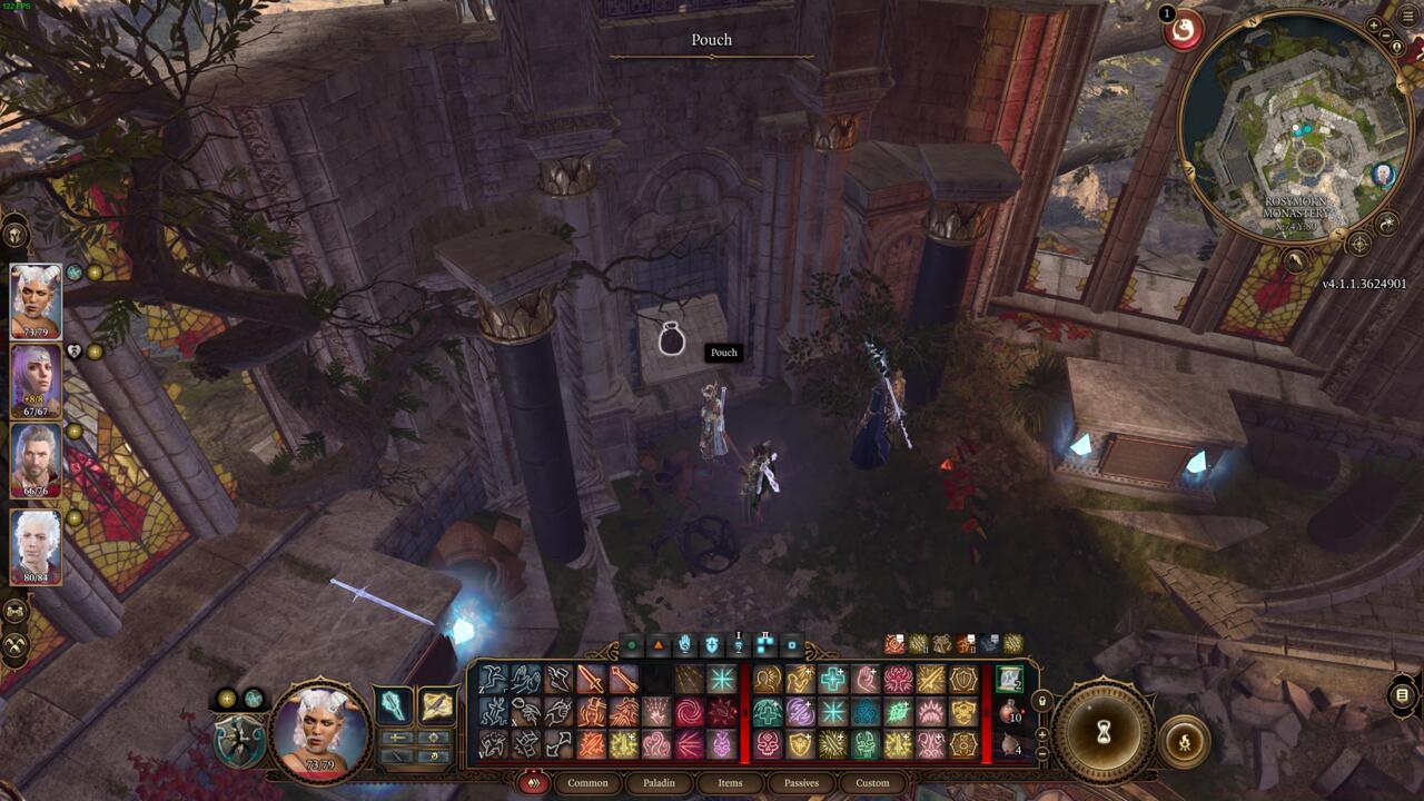 The pouch located inside of the secret compartment. 