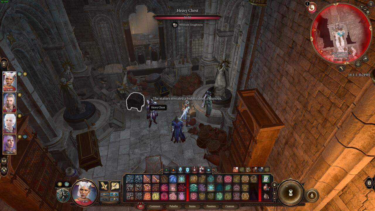 This is the way the statues need to be aligned for the secret door to open. 