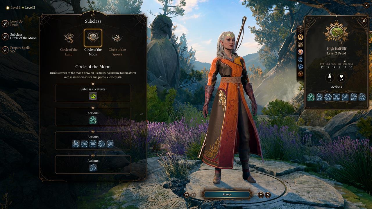 Druids can choose a subclass at level 2.