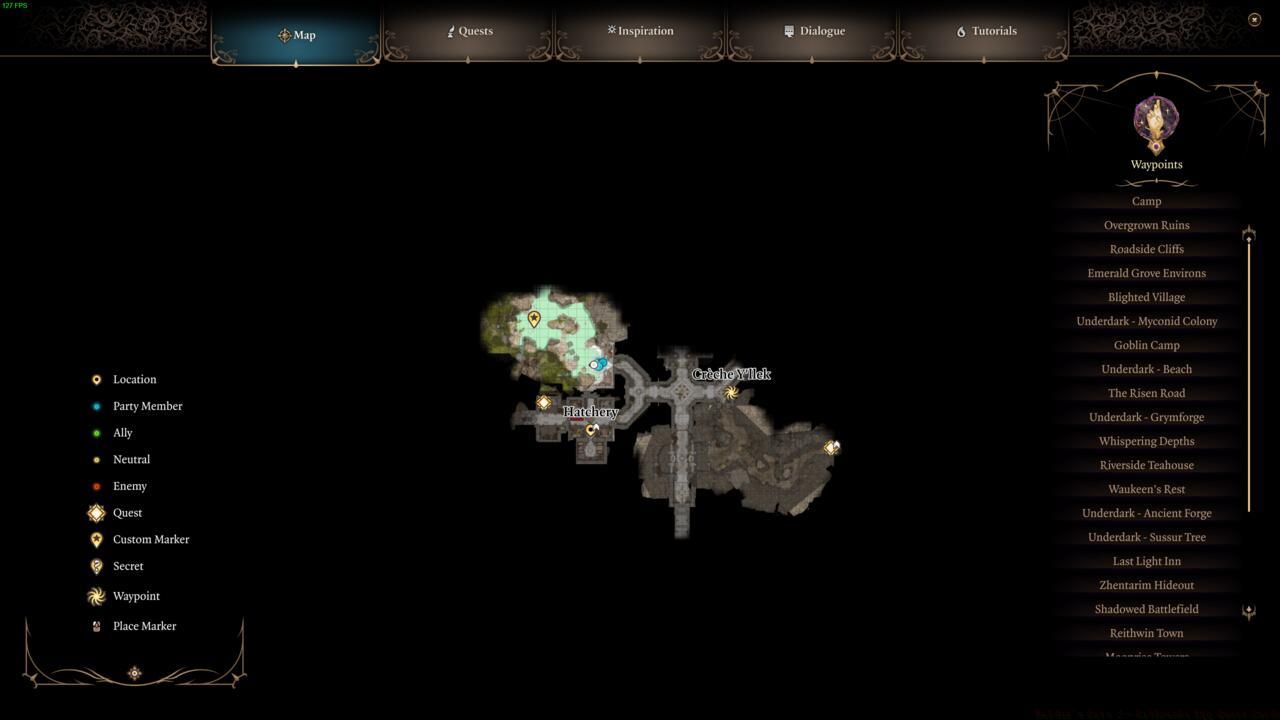 The location of the Githyanki Egg is where the yellow marker is placed. 