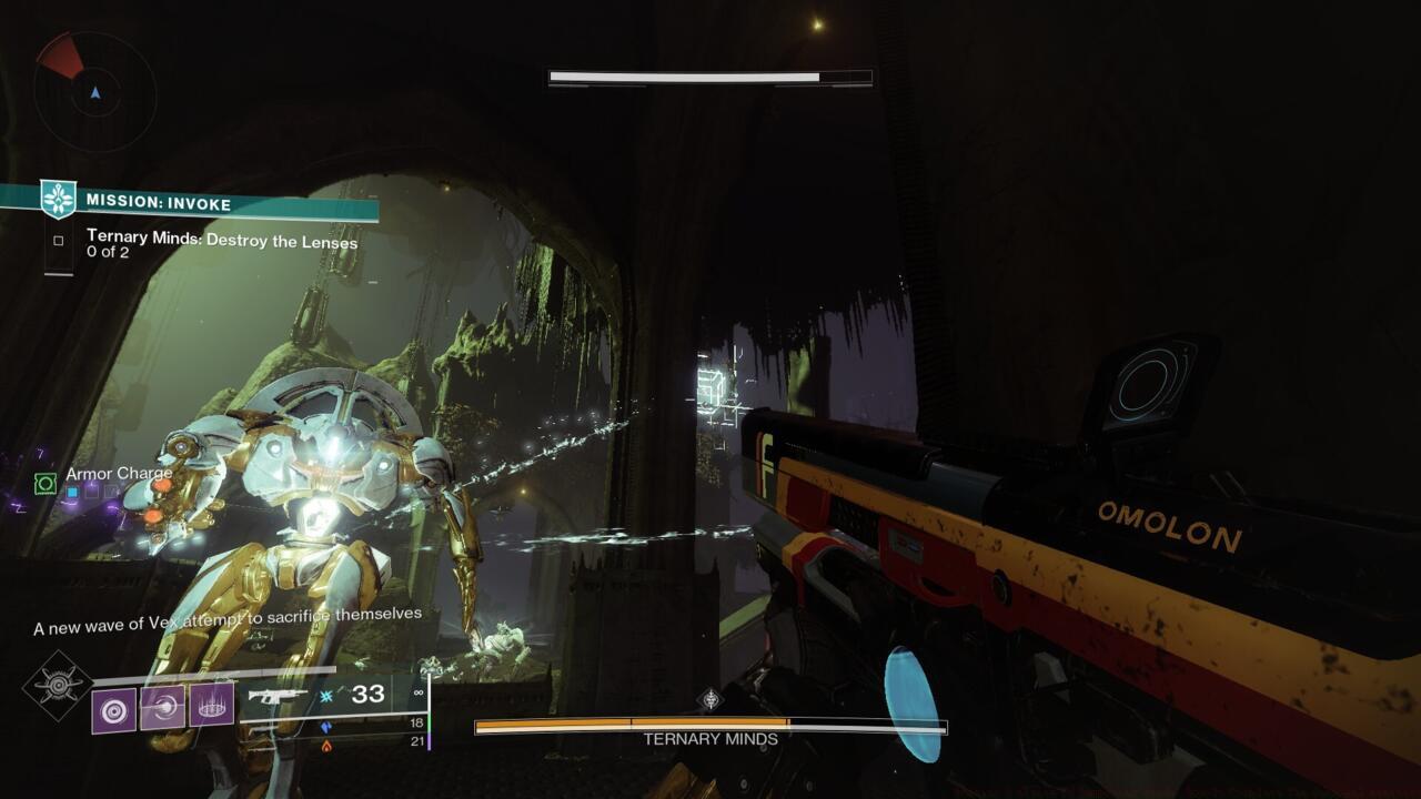 Lenses protect the Ternary Minds from attacks. Shoot them to destroy their shields. 