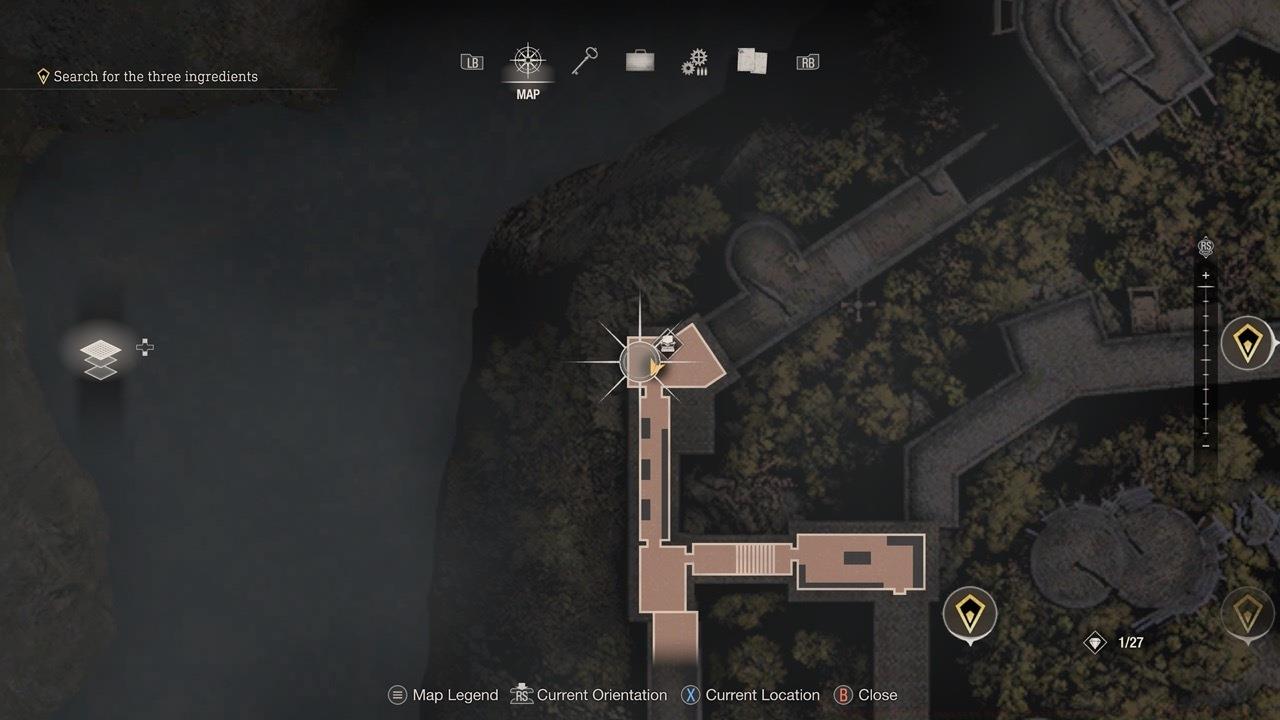 The second stone can be found across from the Merchant.