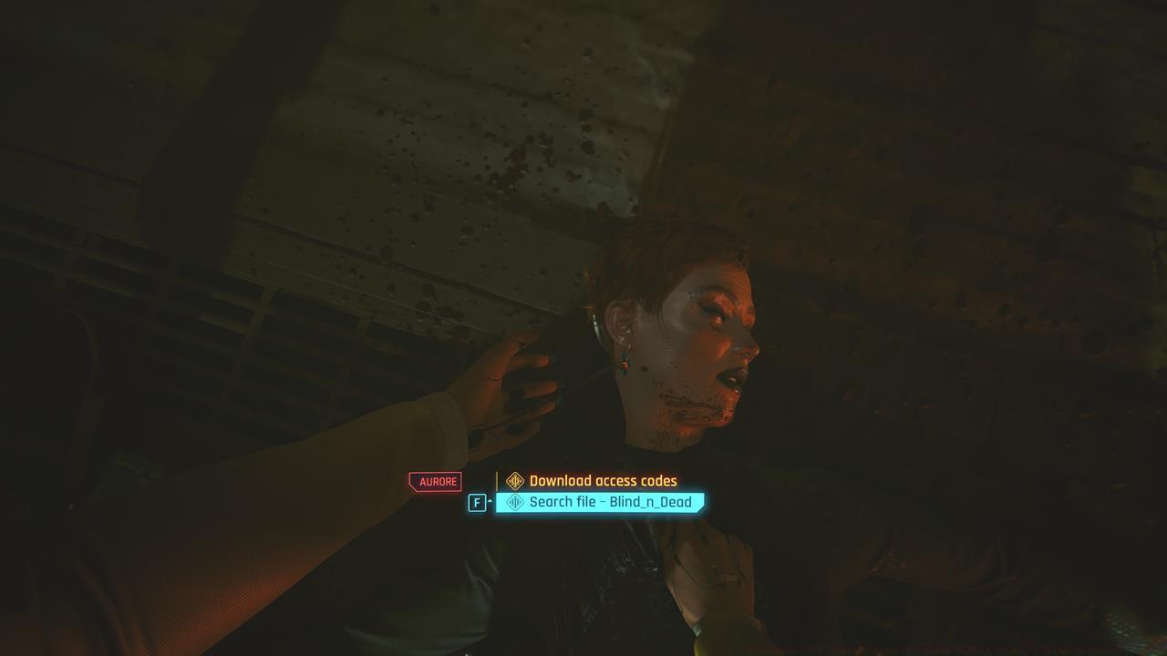 Get the file when you interact with Aurore's corpse.