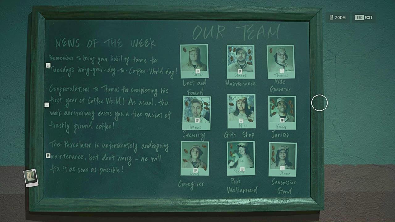 The employee photos and job titles are arranged neatly, almost like a keypad.