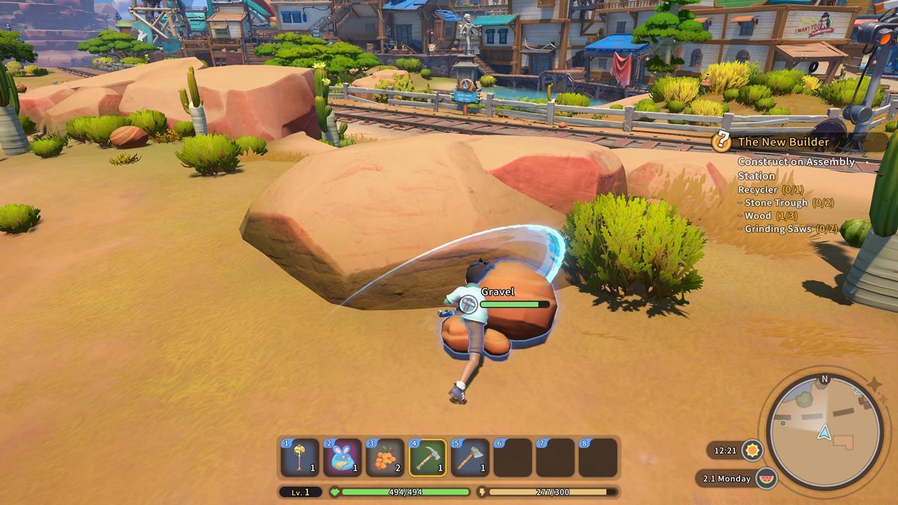 Start breaking gravel to pick up more Stones.