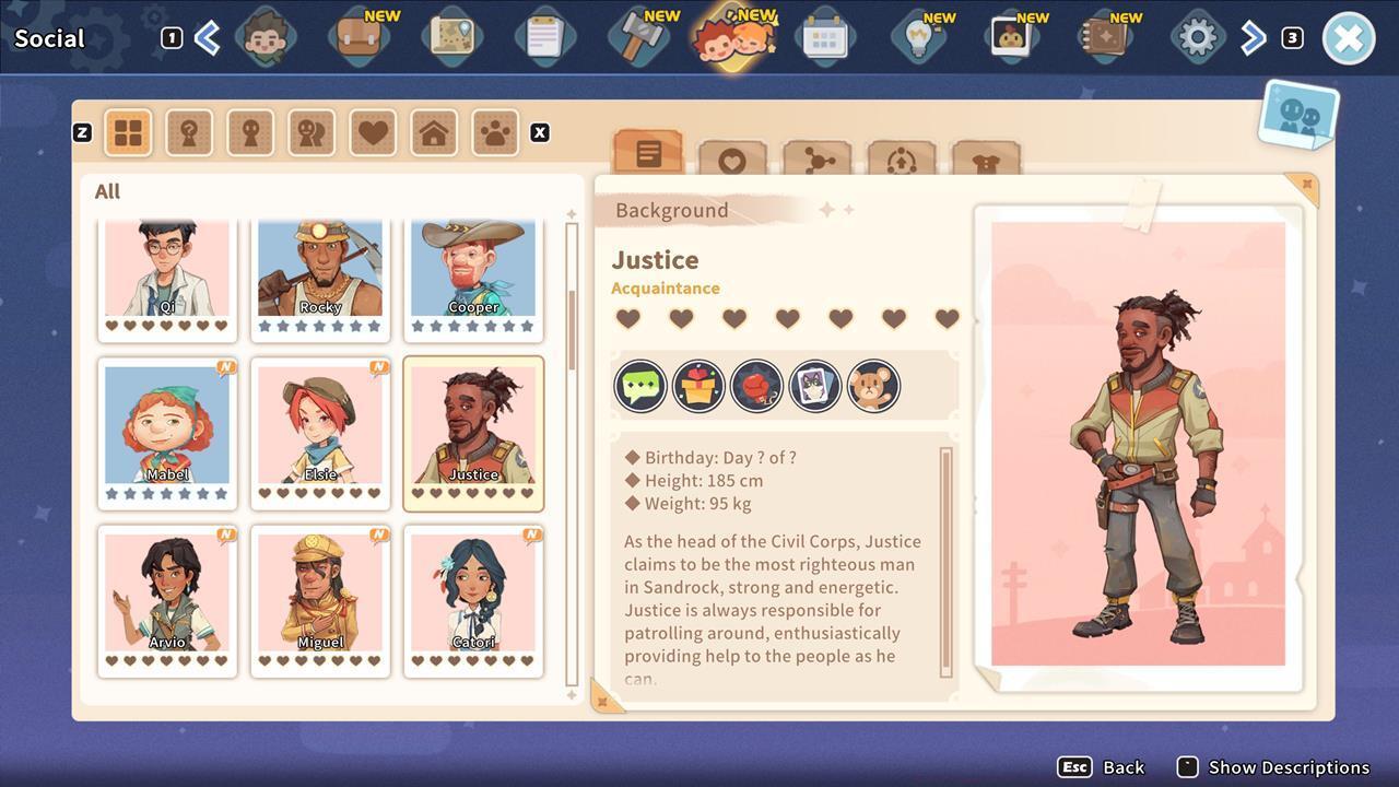 The Social tab has all the info you need regarding NPCs.