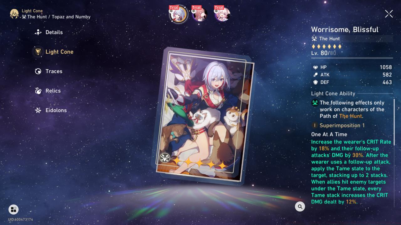 Worrisome, Blissful is Topaz's best Light Cone, but an expensive one.