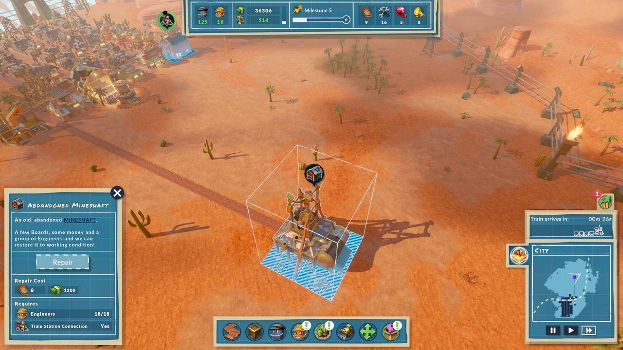 You should be able to repair the initial mineshaft within the first hour of starting your run.