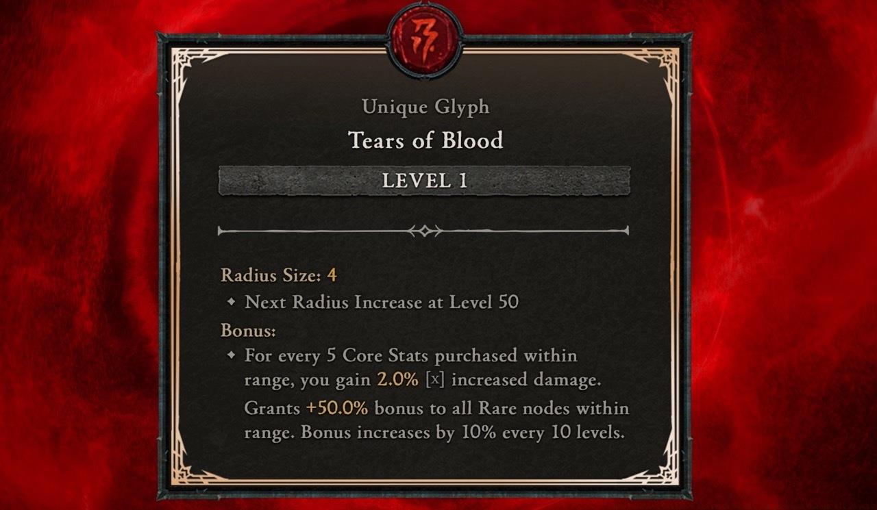 The Tears of Blood glyph offers a massive amount of extra damage.
