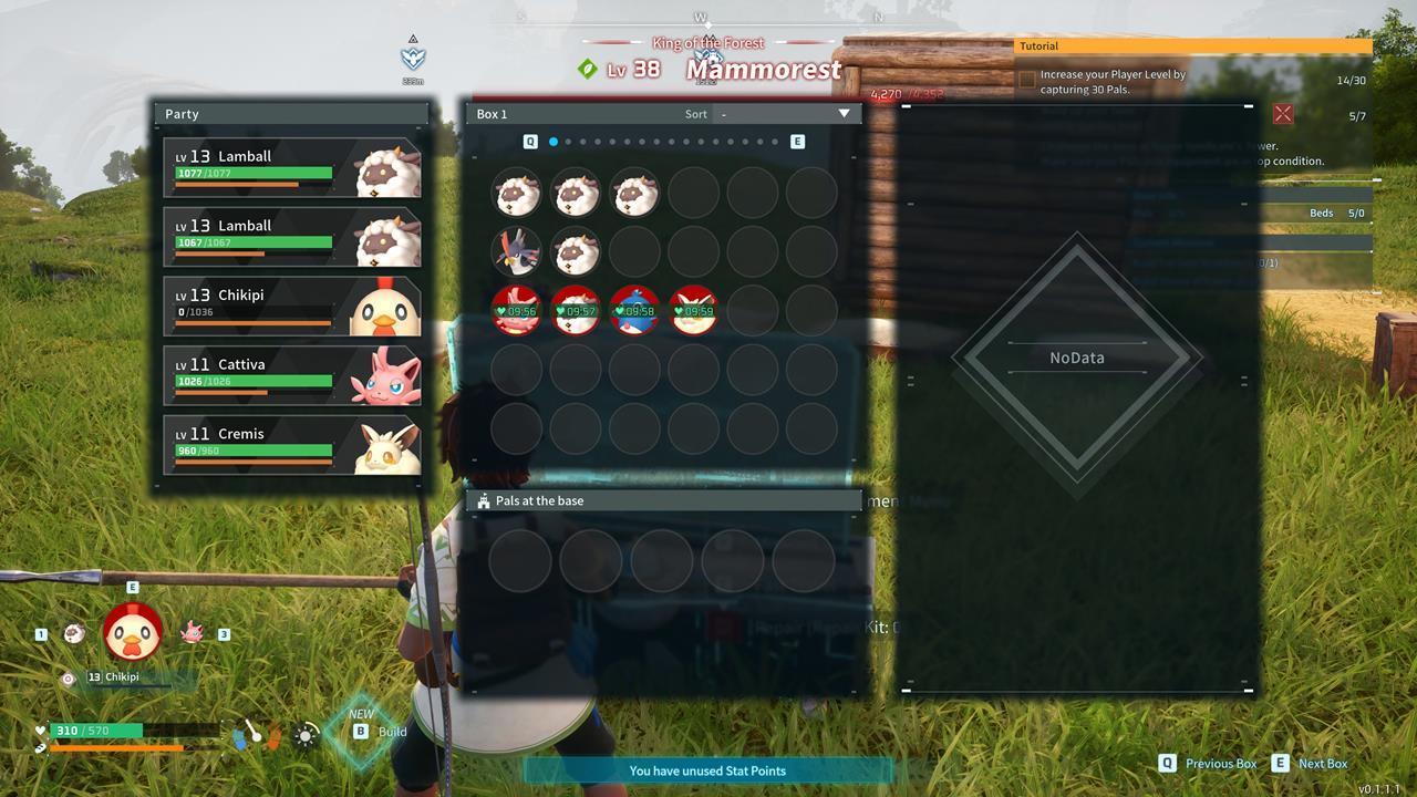 Place incapacitated Pals in the Palbox to fully restore them to tip-top condition.