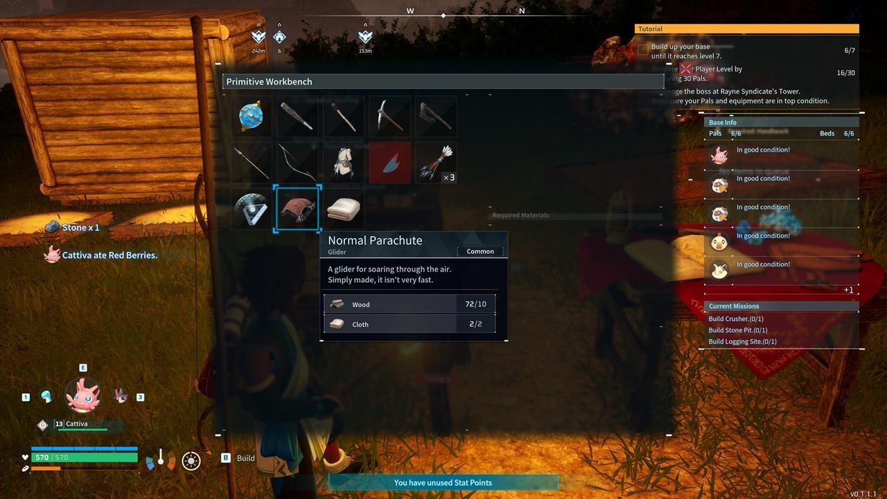 The items needed for the Normal Parachute are easy enough to gather.