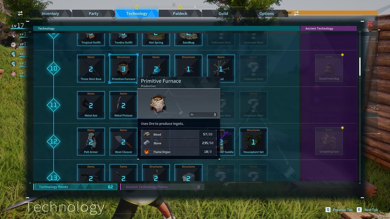 Unlock the Primitive Furnace blueprint and make sure you have the materials needed to build it.