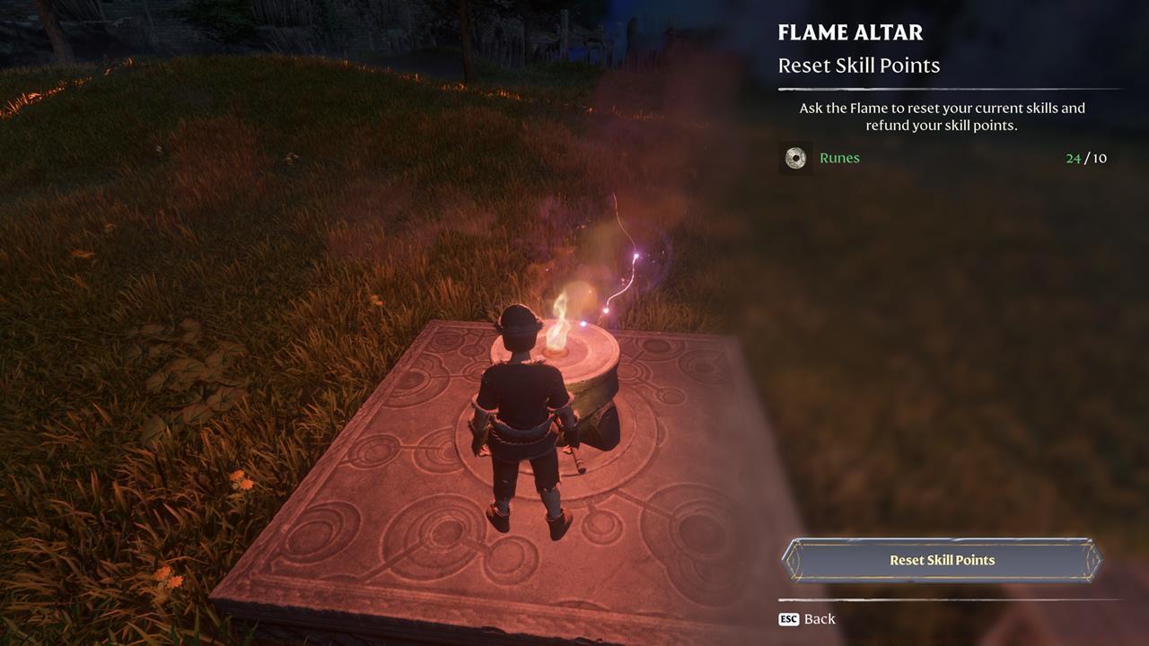 Any Flame Altar you construct will have the option to reset your skill points.