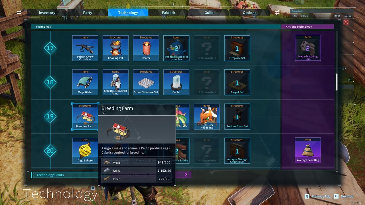 You can unlock the Breeding Farm blueprint at level 19.