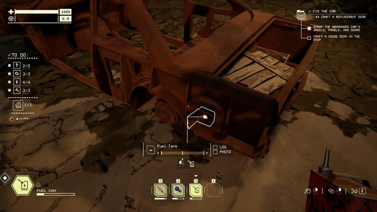 Gather leftover fuel from abandoned vehicles.