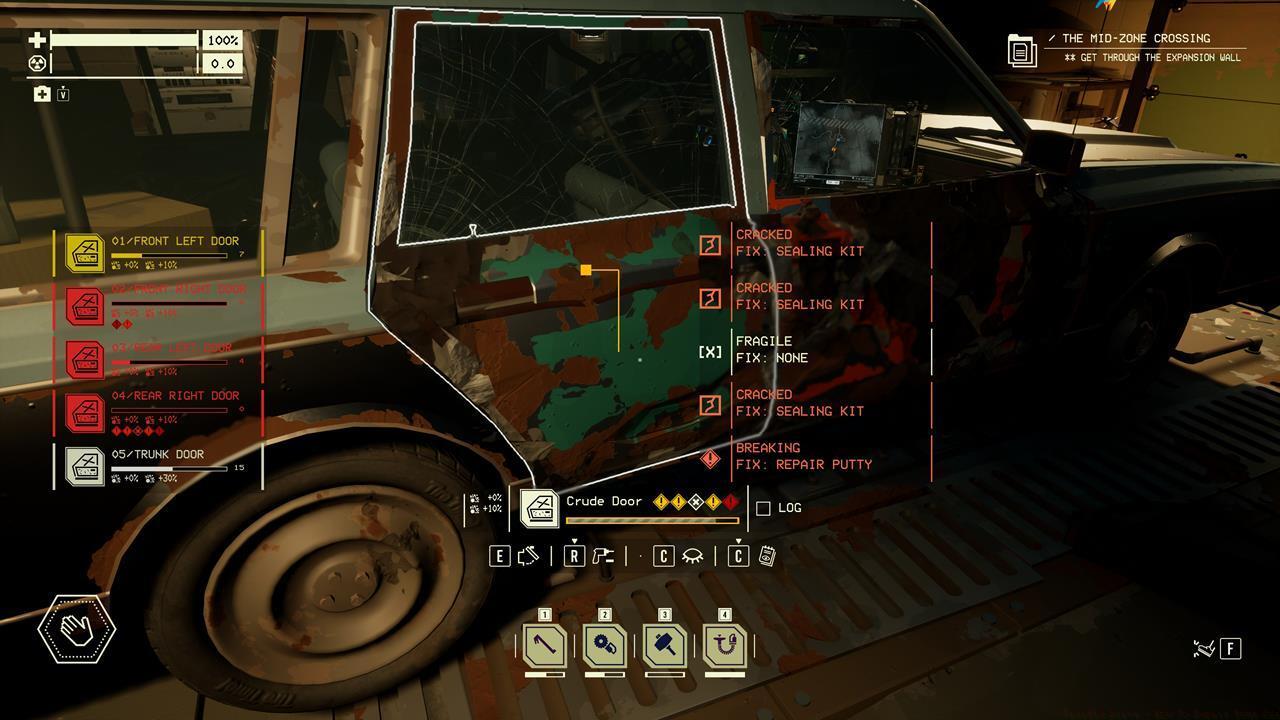 Scan a damaged part to know which item needs to be used.