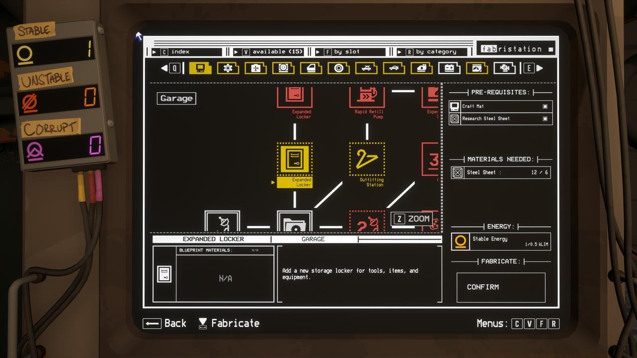 Build Expanded Lockers to store more materials in the Auto Shop.