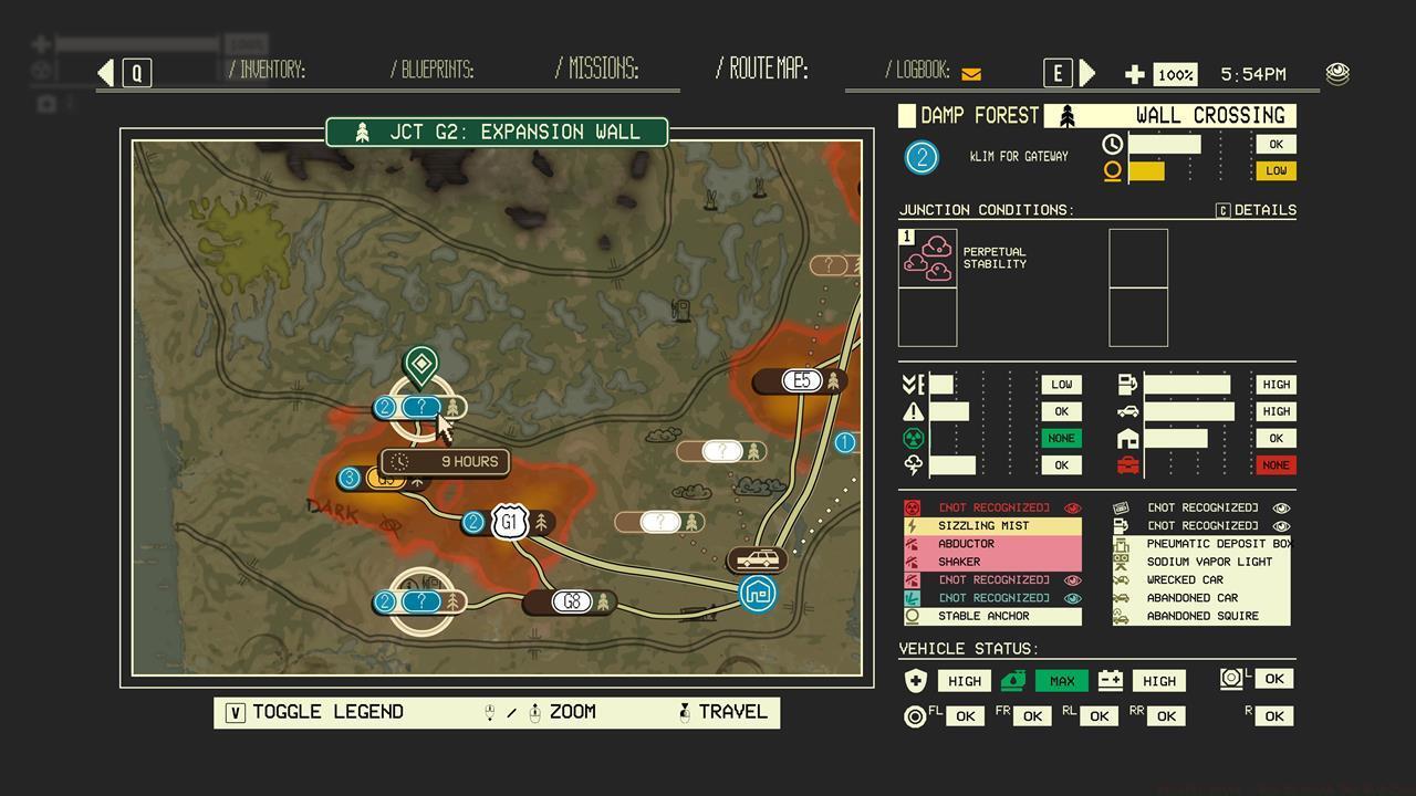 We had to revisit a couple of junctions before we could forge a path to the wall that divides the Outer Zone and the Mid-Zone.