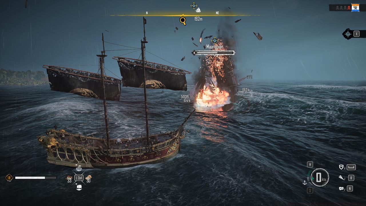 The Ghost Ship just continued to spin around, so we kept shooting it at point-blank range.