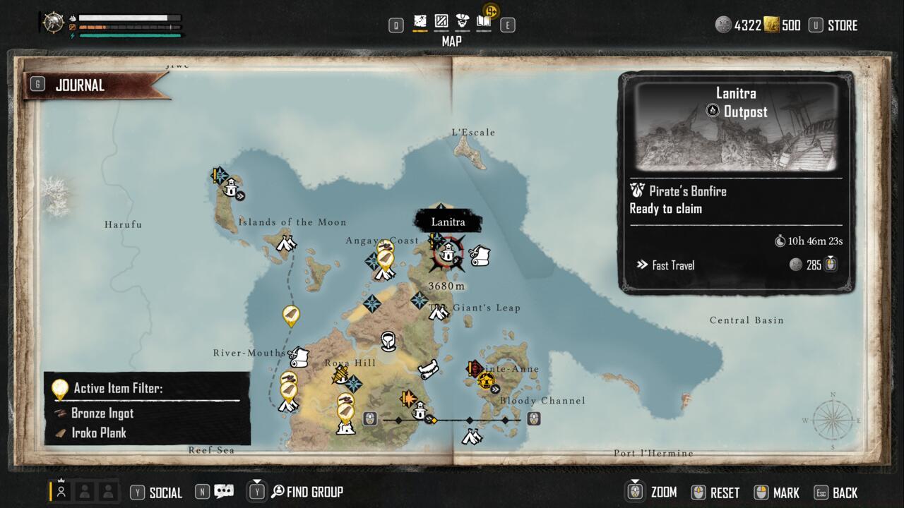 The location of Lanitra on the map.