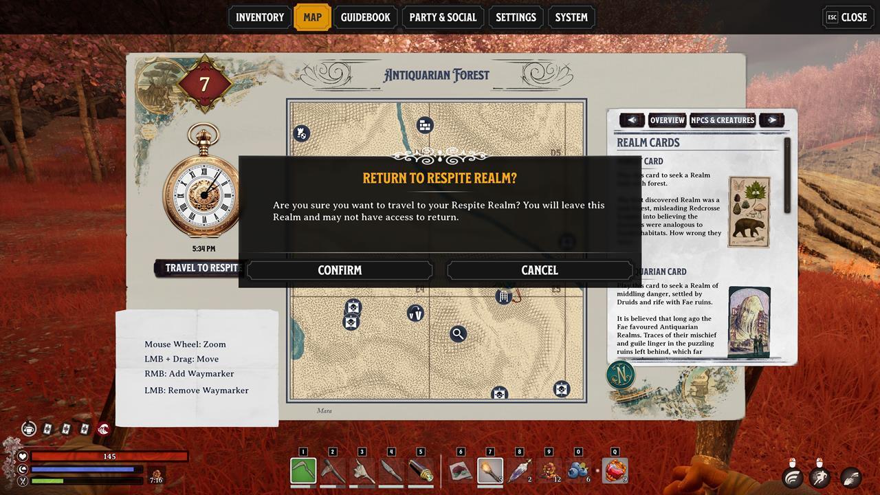 Return to your Respite Realm (or home base) whenever you feel like it.