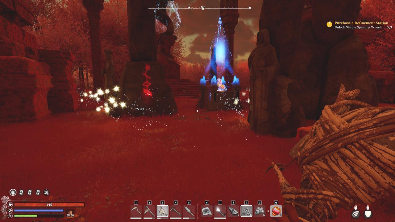 Run around to chase after wisps, which will show the glyphs that you need to interact with.