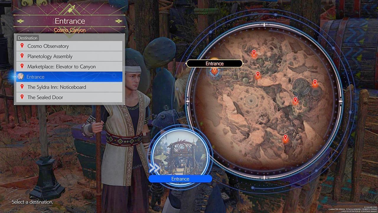 Fast travel within Cosmo Canyon