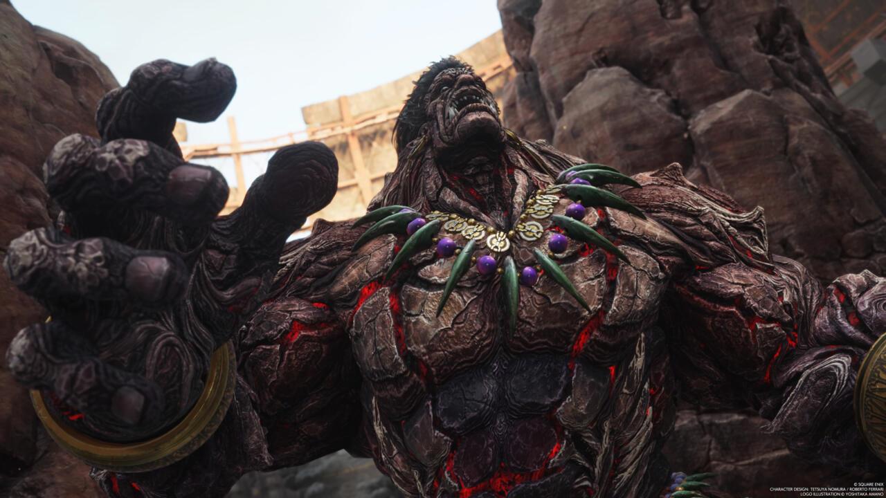 Titan is surrounded by rocks after using its summon ability.