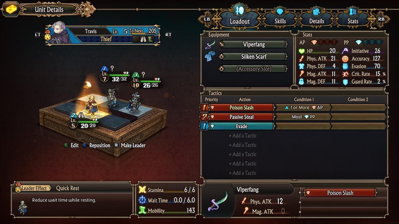 Your Galerius fighting unit should consist of a thief on the frontline and magic users behind them.