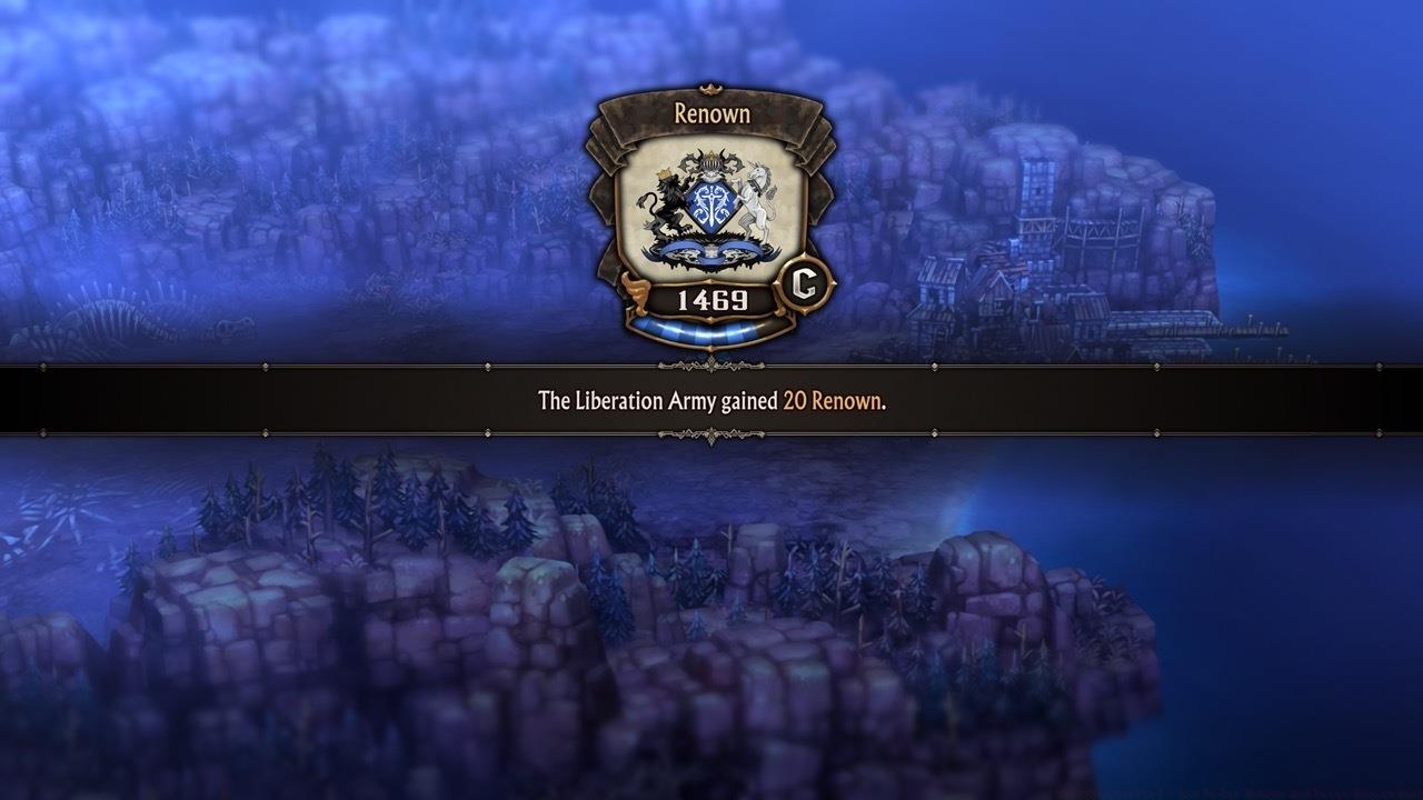 You can gain renown by completing battles and quests.