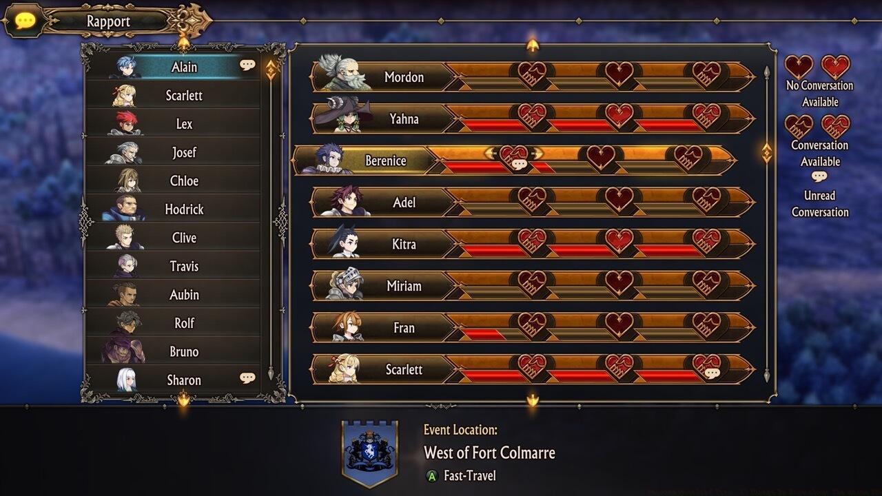 Teleport to rapport conversations from the menu