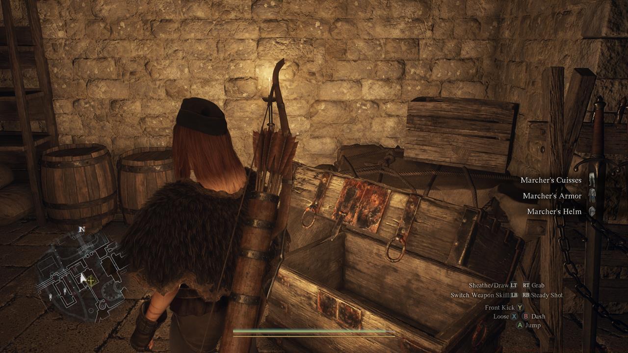 Find a full set of armor worn by guards.