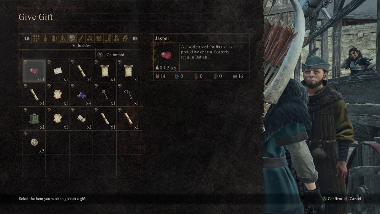 How to give gifts to NPCs